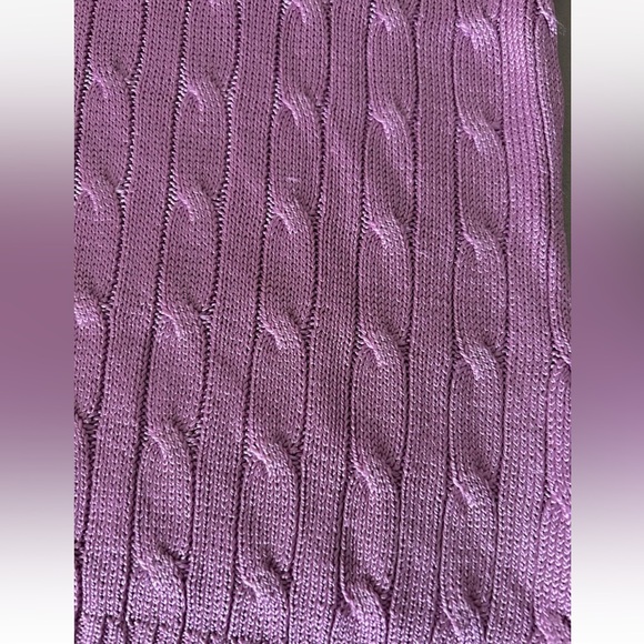 Ralph Lauren Black Label Orchid Purple 100% Silk Cable Knit Sweater Sz Small - Picture 6 of 11